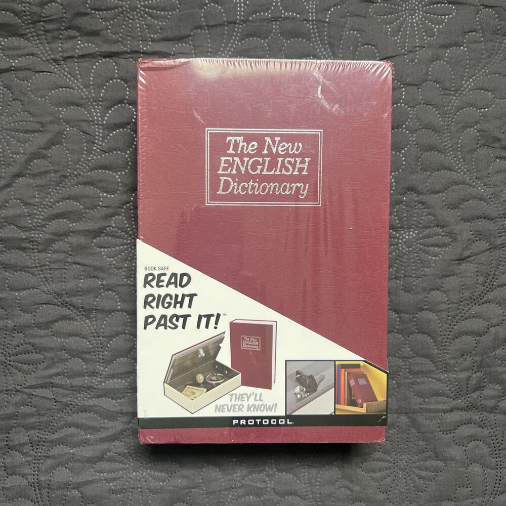 Book Safe with Lock, Dictionary Diversion Seceret Hidden Lock Box, Fake Book NWT